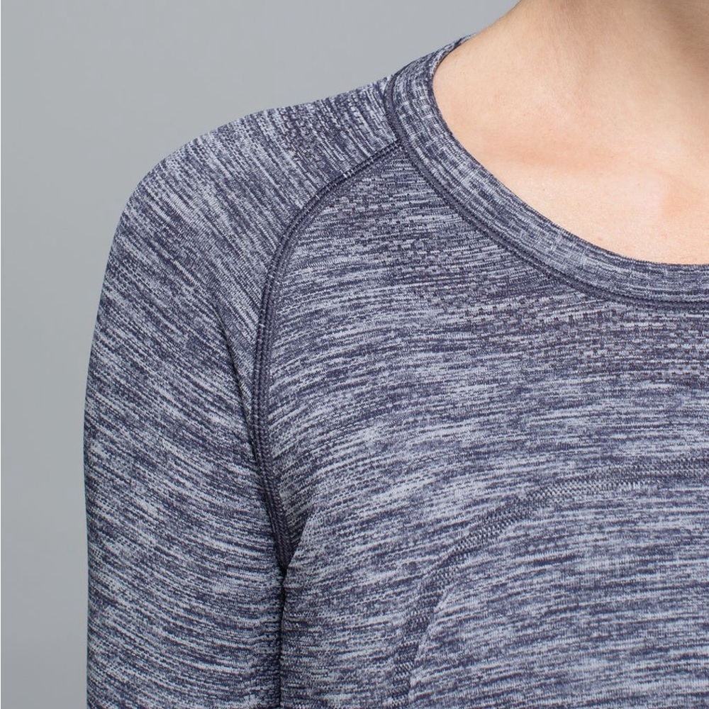 Lululemon Long Sleeve Swiftly Tech Space Dye Blue sz 8